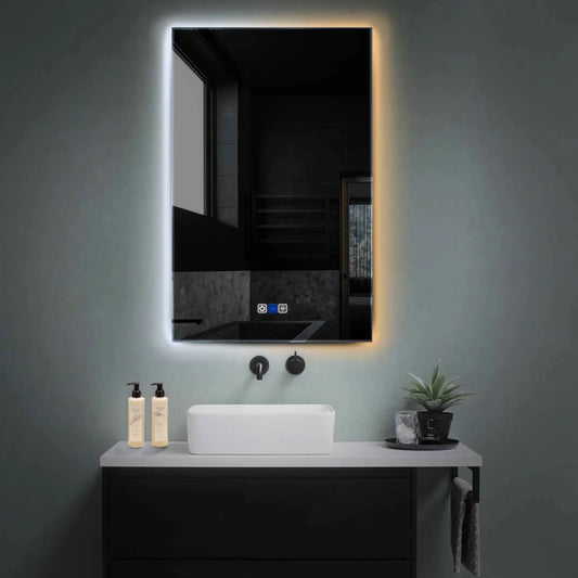 Vertical LED Mirror | Touch Buttons | Anti-Fog Function | Adjustable Color Temperature - Reyze Ambient Series Model 1