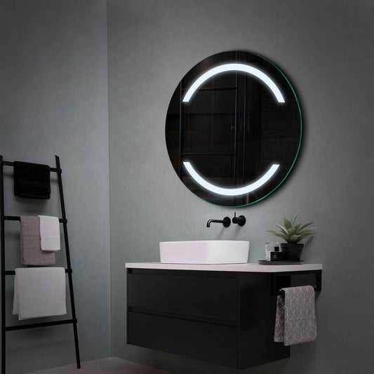 Round LED Mirror | Wall Switch Control | Cool White Light - Reyze Salono Series Model 4