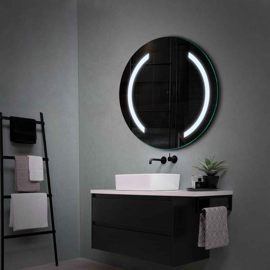 Round LED Mirror | Wall Switch Control | Cool White Light - Reyze Salono Series Model 5