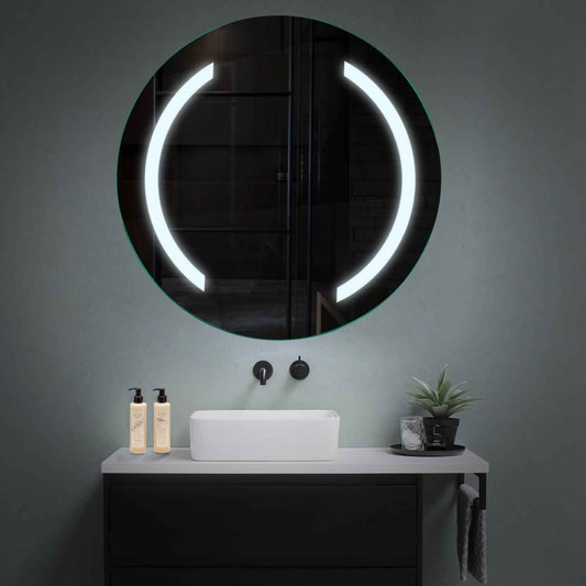 Round LED Mirror | Wall Switch Control | Cool White Light - Reyze Salono Series Model 5