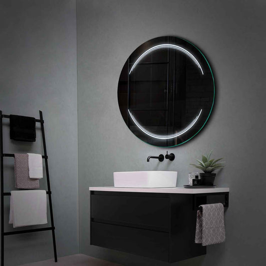 Round LED Mirror | Wall Switch Control | Cool White Light - Reyze Salono Series Model 7