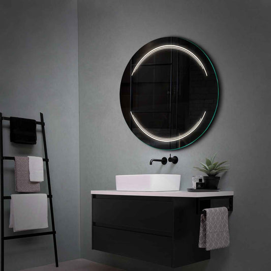 Round LED Mirror | Wall Switch Control | Neutral White Light - Reyze Salono Series Model 7