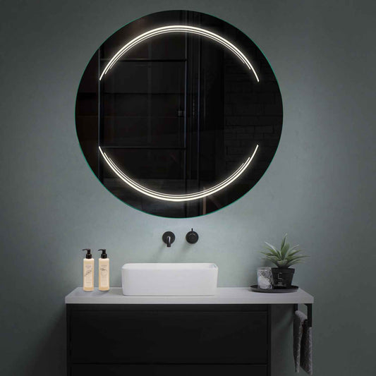 Round LED Mirror | Wall Switch Control | Neutral White Light - Reyze Salono Series Model 7