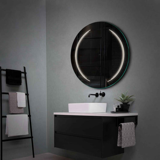 Round LED Mirror | Wall Switch Control | Neutral White Light - Reyze Salono Series Model 8