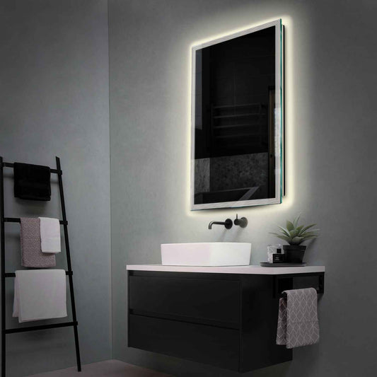Vertical LED Mirror | Wall Switch Control | Neutral White Light - Reyze Edge Series Model 1