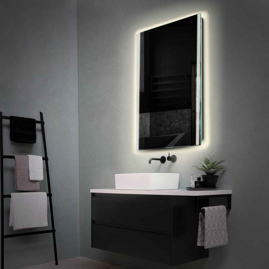 Vertical LED Mirror | Wall Switch Control | Neutral White Light - Reyze Edge Series Model 7