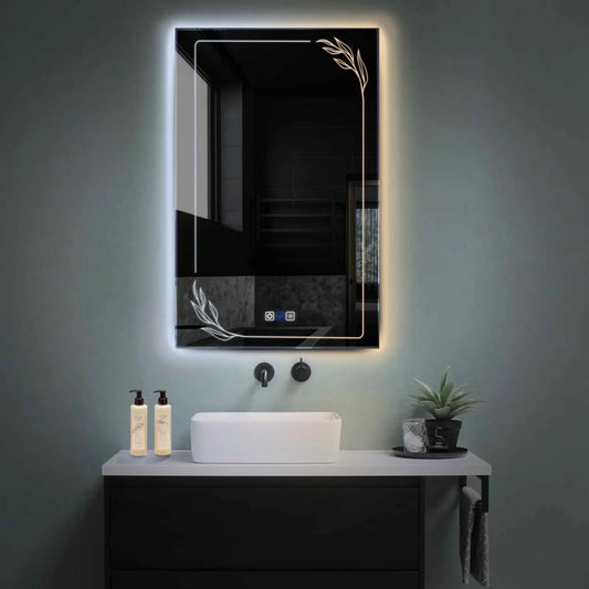 Vertical LED Mirror | Touch Buttons | Anti-Fog Function | Adjustable Color Temperature - Reyze Good Vibes Series Model 1