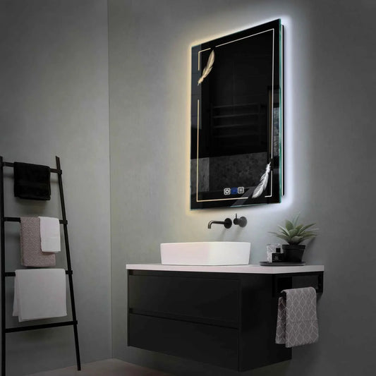 Vertical LED Mirror | Touch Buttons | Anti-Fog Function | Adjustable Color Temperature - Reyze Good Vibes Series Model 2