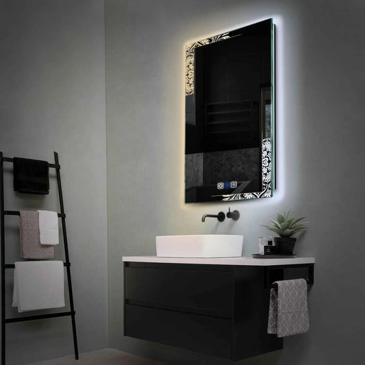 Vertical LED Mirror | Touch Buttons | Anti-Fog Function | Adjustable Color Temperature - Reyze Good Vibes Series Model 4