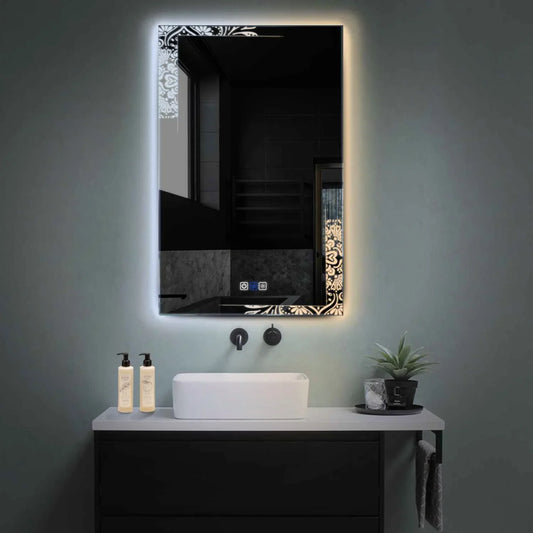 Vertical LED Mirror | Touch Buttons | Anti-Fog Function | Adjustable Color Temperature - Reyze Good Vibes Series Model 4