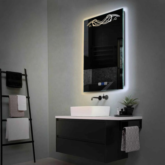 Vertical LED Mirror | Touch Buttons | Anti-Fog Function | Adjustable Color Temperature - Reyze Good Vibes Series Model 6