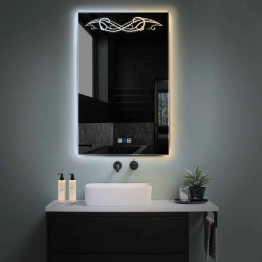 Vertical LED Mirror | Touch Buttons | Anti-Fog Function | Adjustable Color Temperature - Reyze Good Vibes Series Model 6