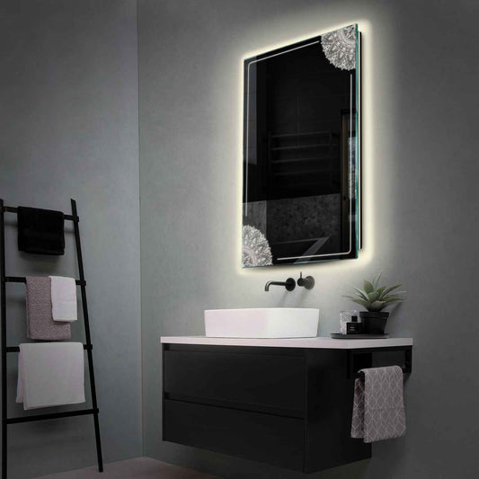 Vertical LED Mirror | Wall Switch Control | Neutral White Light - Reyze Good Vibes Series Model 7