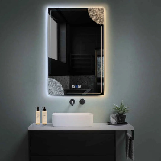 Vertical LED Mirror | Touch Buttons | Anti-Fog Function | Adjustable Color Temperature - Reyze Good Vibes Series Model 7