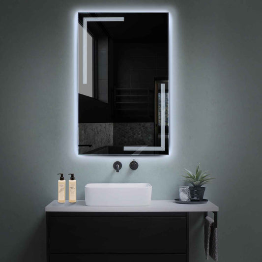Vertical LED Mirror | Wall Switch Control | Cool White Light - Reyze Minimal Series Model 2