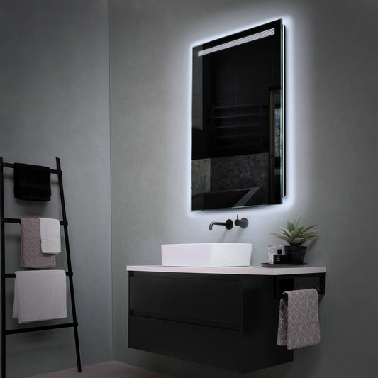 Vertical LED Mirror | Wall Switch Control | Cool White Light - Reyze Minimal Series Model 5