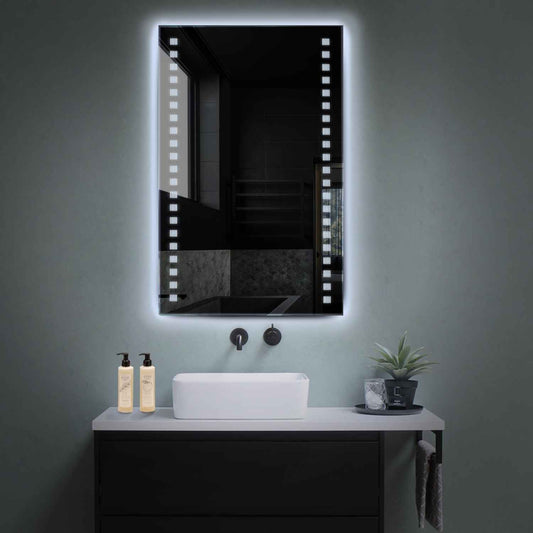 Vertical LED Mirror | Wall Switch Control | Cool White Light - Reyze Minimal Series Model 6