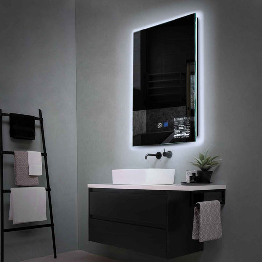 Vertical LED Mirror | Touch Buttons | Anti-Fog Function | Cool White Light - Reyze Motivated Series Model 5