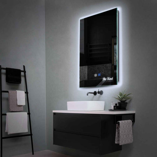 Vertical LED Mirror | Touch Buttons | Anti-Fog Function | Cool White Light - Reyze Motivated Series Model 6