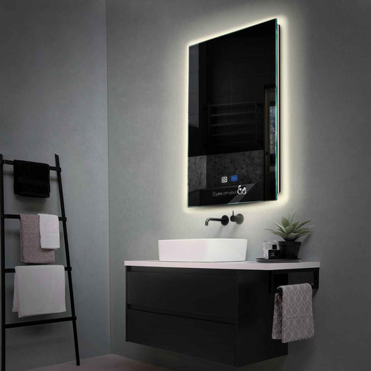 Vertical LED Mirror | Touch Buttons | Anti-Fog Function | Neutral White Light - Reyze Motivated Series Model 8