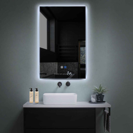Vertical LED Mirror | Touch Buttons | Anti-Fog Function | Cool White Light - Reyze Motivated Series Model 8