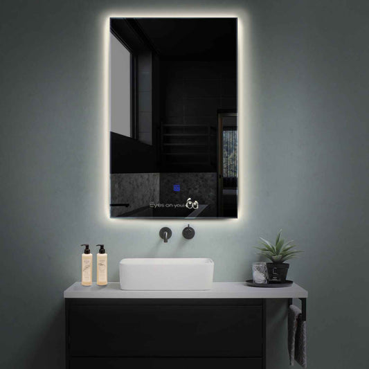 Vertical LED Mirror | Touch Button | Neutral White Light - Reyze Motivated Series Model 8