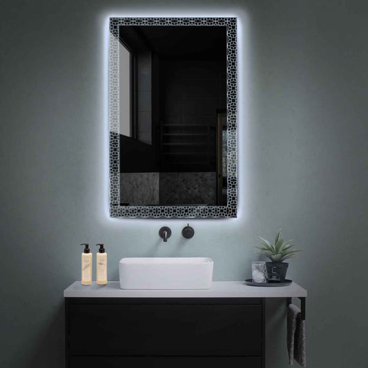 Vertical LED Mirror | Wall Switch Control | Cool White Light - Reyze Official Series Model 1