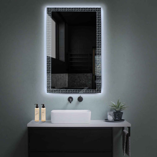 Vertical LED Mirror | Wall Switch Control | Cool White Light - Reyze Official Series Model 4