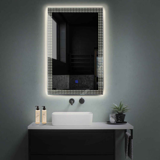 Vertical LED Mirror | Touch Button | Neutral White Light - Reyze Official Series Model 6