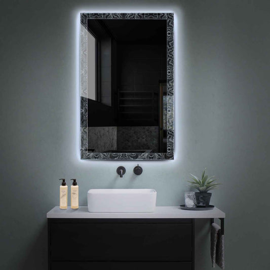 Vertical LED Mirror | Wall Switch Control | Cool White Light - Reyze Official Series Model 8