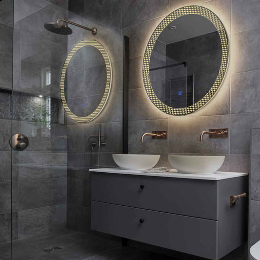 Round LED Mirror | Touch Button | Warm White Light - Reyze Official Series Model 6
