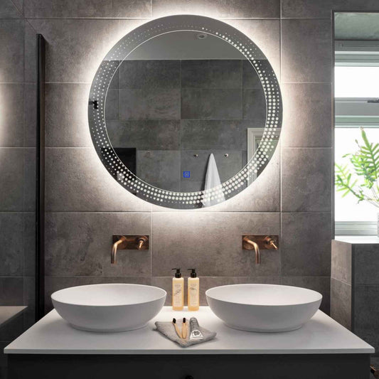 Round LED Mirror | Touch Button | Neutral White Light - Reyze Simetria Series Model 8