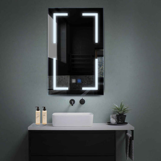 Vertical LED Mirror | Touch Buttons | Anti-Fog Function | Cool White Light - Reyze Salono Series Model 2