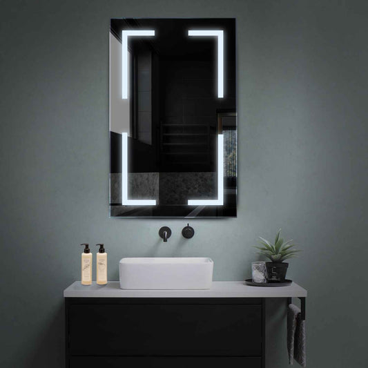 Vertical LED Mirror | Wall Switch Control | Cool White Light - Reyze Salono Series Model 2