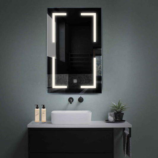Vertical LED Mirror | Touch Button | Neutral White Light - Reyze Salono Series Model 2