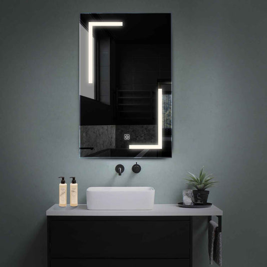 Vertical LED Mirror | Touch Button | Neutral White Light - Reyze Salono Series Model 3