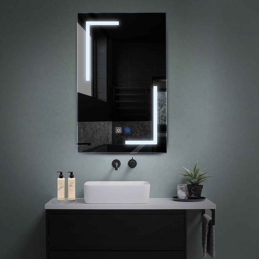 Vertical LED Mirror | Touch Buttons | Anti-Fog Function | Cool White Light - Reyze Salono Series Model 3