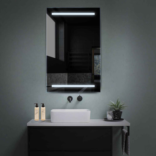 Vertical LED Mirror | Wall Switch Control | Cool White Light - Reyze Salono Series Model 4