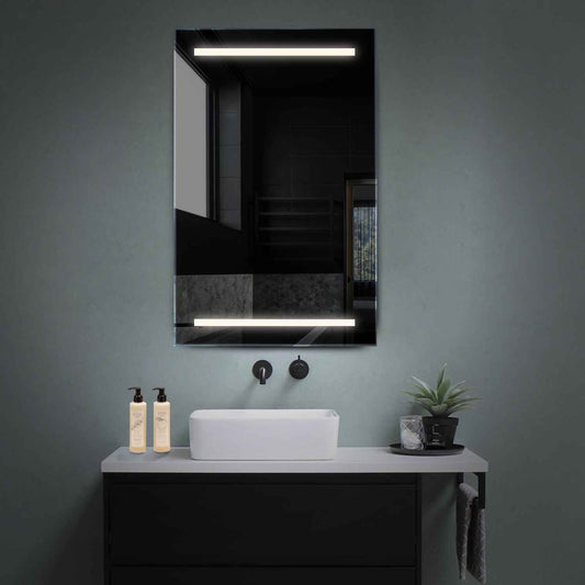 Vertical LED Mirror | Wall Switch Control | Neutral White Light - Reyze Salono Series Model 4