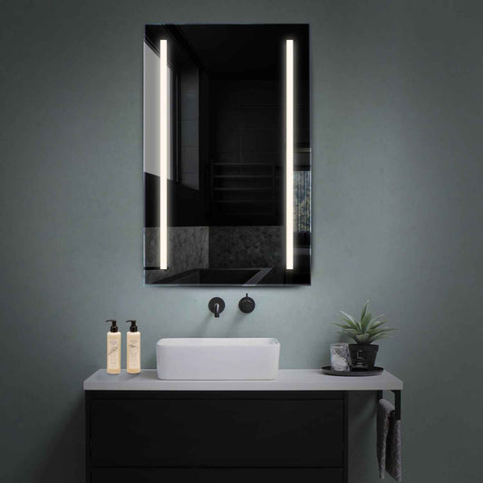 Vertical LED Mirror | Wall Switch Control | Neutral White Light - Reyze Salono Series Model 5