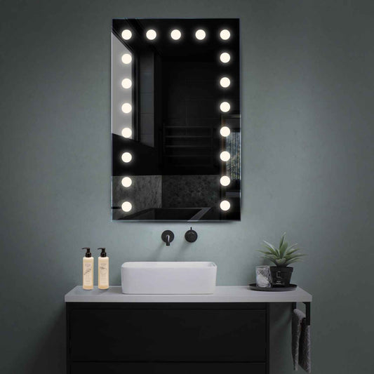 Vertical LED Mirror | Wall Switch Control | Neutral White Light - Reyze Salono Series Model 6