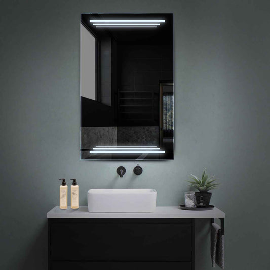 Vertical LED Mirror | Wall Switch Control | Cool White Light - Reyze Salono Series Model 7