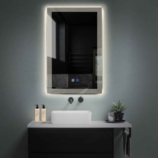 Vertical LED Mirror | Touch Buttons | Anti-Fog Function | Neutral White Light - Reyze Simetria Series Model 4
