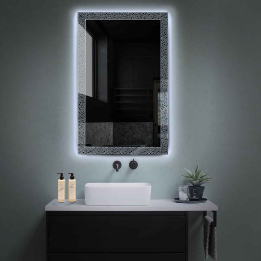 Vertical LED Mirror | Wall Switch Control | Cool White Light - Reyze Simetria Series Model 5