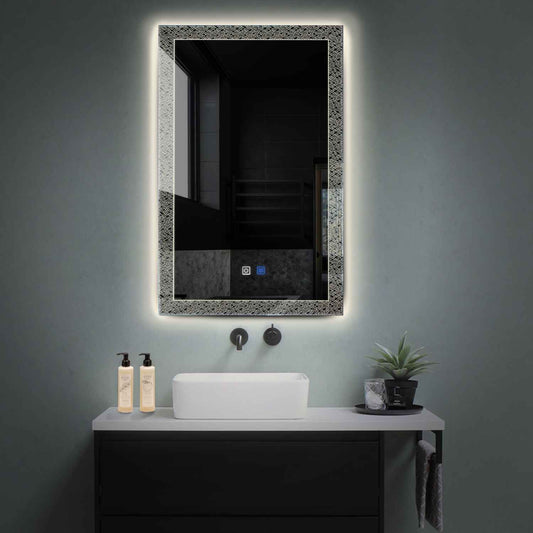 Vertical LED Mirror | Touch Buttons | Anti-Fog Function | Neutral White Light - Reyze Simetria Series Model 5