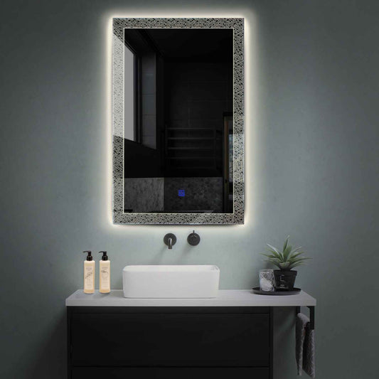 Vertical LED Mirror | Touch Button | Neutral White Light - Reyze Simetria Series Model 5