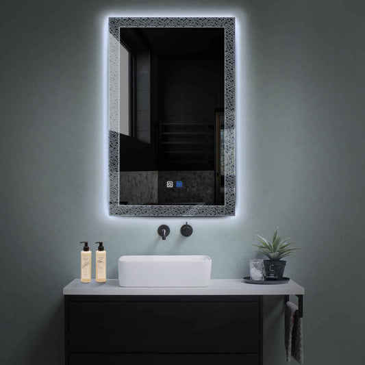 Vertical LED Mirror | Touch Buttons | Anti-Fog Function | Cool White Light - Reyze Simetria Series Model 5