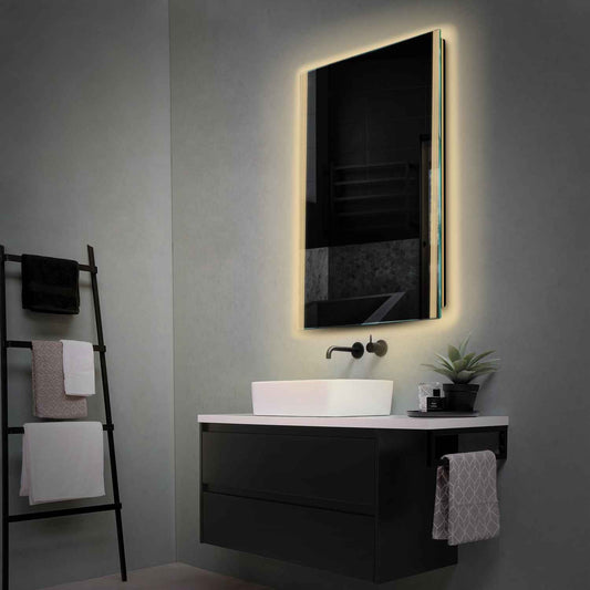 Vertical LED Mirror | Wall Switch Control | Warm White Light - Reyze Edge Series Model 7