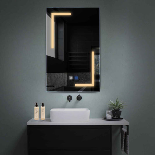 Vertical LED Mirror | Touch Buttons | Anti-Fog Function | Warm White Light - Reyze Salono Series Model 3