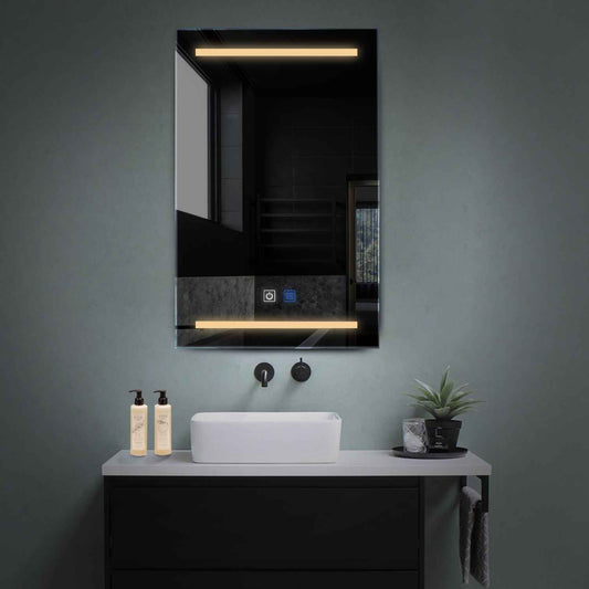 Vertical LED Mirror | Touch Buttons | Anti-Fog Function | Warm White Light - Reyze Salono Series Model 4